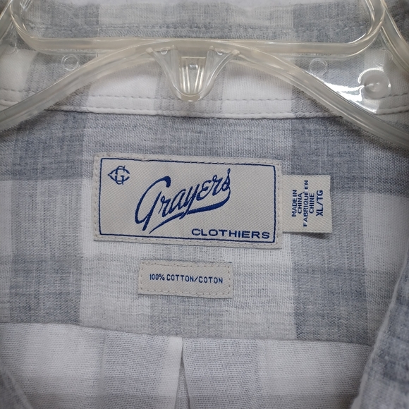 Grayers Long Sleeve Button Up Check plaid Shirt Men's Sz XL . - Picture 8 of 8